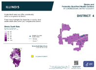 IL Congressional District 04 Stroke and Federally Qualified Health Centers Map 118th Congress