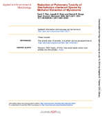 Reduction of Pulmonary Toxicity of Stachybotrys chartarum Spores After Methanol Extraction of Mycotoxins