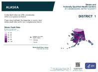 AK Congressional District 01 Stroke and Federally Qualified Health Centers Map 118th Congress