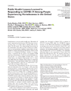 Public Health Lessons Learned in Responding to COVID19 Among People Experiencing Homelessness in the United States