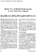 Better use of health professionals in New York City schools