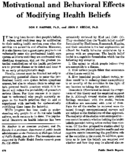 Motivational And Behavioral Effects Of Modifying Health Beliefs