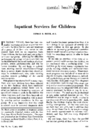Inpatient services for children