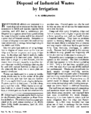 Disposal of industrial wastes by irrigation