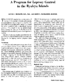 A program for leprosy control in the Ryukyu Islands