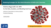 Modeling Strategies for the Initial allocation of SARSCoV2 vaccines
