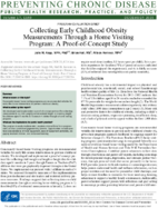 Collecting Early Childhood Obesity Measurements Through a Home Visiting Program A ProofofConcept Study