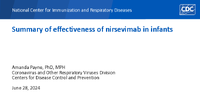 Summary of effectiveness of nirsevimab in infants