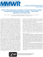COVID19 Vaccination Intent Perceptions and Reasons for Not Vaccinating Among Groups Prioritized for Early Vaccination  United States September and December 2020