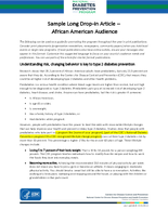 National Diabetes Prevention Program Sample Long Dropin Article  African American Audience