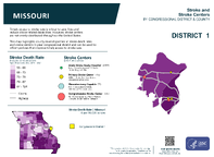 MO Congressional District 01 Stroke and Stroke Centers Map 118th Congress