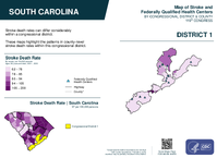 SC Congressional District 01 Stroke and Federally Qualified Health Centers Map 119th Congress