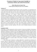 Evaluation of Models for Interaction Probability in Autonomous Monitor and Control Environments