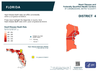FL Congressional District 04 Heart Disease and Federally Qualified Health Centers Map 118th Congress