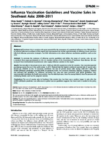 Influenza Vaccination Guidelines and Vaccine Sales in Southeast Asia 20082011
