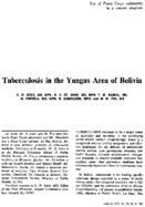 Tuberculosis In The Yungas Area Of Bolivia