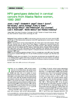 HPV genotypes detected in cervical cancers from Alaska Native women 19802007