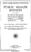Public Health Reports  v 47 no 33  cover