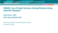 GRADE Use of HepA vaccines among persons living with HIV infection