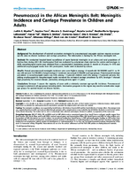 Pneumococci in the African Meningitis Belt Meningitis Incidence and Carriage Prevalence in Children and Adults
