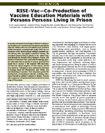 RISEVacCoProduction of Vaccine Education Materials with Persons Living in Prison