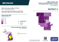 MI Congressional District 04 Stroke and Federally Qualified Health Centers Map 119th Congress