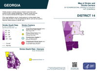 GA Congressional District 14 Stroke and Stroke Centers Map 119th Congress