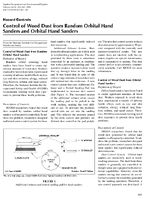 Control of Wood Dust from Random Orbital Hand Sanders and Orbital Hand Sanders