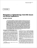 Biomarkers in Epidemiology Scientific Issues and Ethical Implications