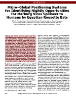 MicroGlobal Positioning Systems for Identifying Nightly Opportunities for Marburg Virus Spillover to Humans by Egyptian Rousette Bats