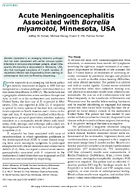 Acute Meningoencephalitis Associated with Borrelia miyamotoi Minnesota USA