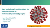 Data and clinical considerations for additional doses in immunocompromised people