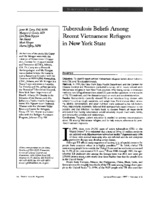 Tuberculosis beliefs among recent Vietnamese refugees in New York State