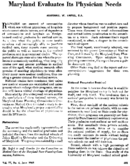 Maryland Evaluates Its Physician Needs