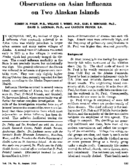 Observations on Asian influenza on two Alaskan islands