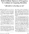 Death certificate statement of occupation Its usefulness in comparing mortalities