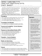 2002 Zambia  Lusaka Ages 1315 Global Youth Tobacco Survey GYTS Fact Sheet