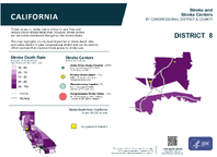 CA Congressional District 08 Stroke and Stroke Centers Map 118th Congress