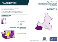 WA Congressional District 08 Stroke and Federally Qualified Health Centers Map 119th Congress