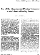 Use of the ChandrasekarDeming technique in the Liberian fertility survey