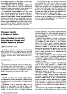 Issues related to alcohol drug use and abuse and mental health of women