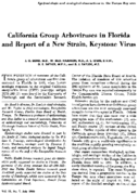 California Group Arboviruses In Florida And Report Of A New Strain Keystone Virus