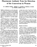 Fluorescent antibody tests for detection of the gonococcus in women