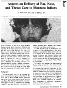 Aspects on delivery of ear nose and throat care to Montana Indians