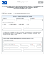 CDC Dog Import Form 2024