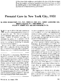 Prenatal care in New York City 1951