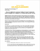 Recommendations for laboratory testing for acetyl fentanyl and patient evaluation and treatment for overdose with synthetic opioids