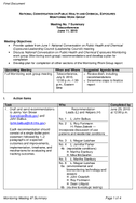 National Conversation on Public Health and Chemical Exposures Monitoring Work Group Meeting Meeting No 7 Summary Teleconference June 11 2010 Final Document