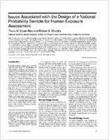 Issues associated with the design of a national probability sample for human exposure assessment