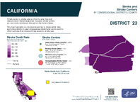 CA Congressional District 23 Stroke and Stroke Centers Map 118th Congress